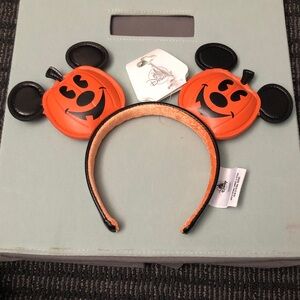Disney Halloween Mickey Pumpkin Ears Headband NWT